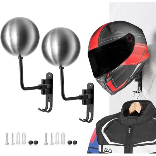 Maas-Porte Casque Moto Mural Rotation À 180 Degrés Support Pour Casque Moto Crochet Pour Accrocher Le Casque Et La Veste De Moto Au Mur