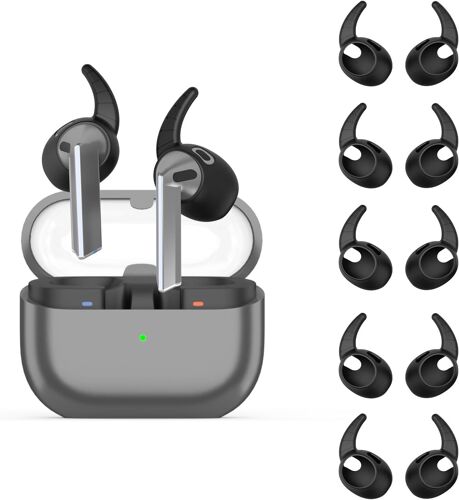 KALANKA-Lot de 5 paires de cache-oreilles en silicone, antidérapants, compatibles avec Galaxy Buds 3, pour Samsung Galaxy Buds 3 (noir)