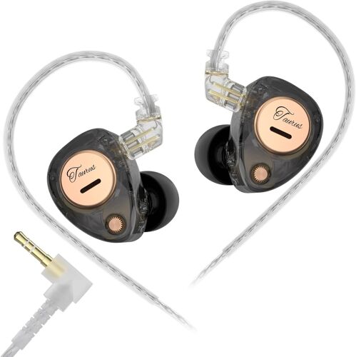 LORANKA-KZ Taurus Écouteurs Gaming Intra-auriculaire Filaire Double Transducteur Dynamique 8mm Câble Détachable 2Pin Confort Ergonomique Hi-FI Stéréo