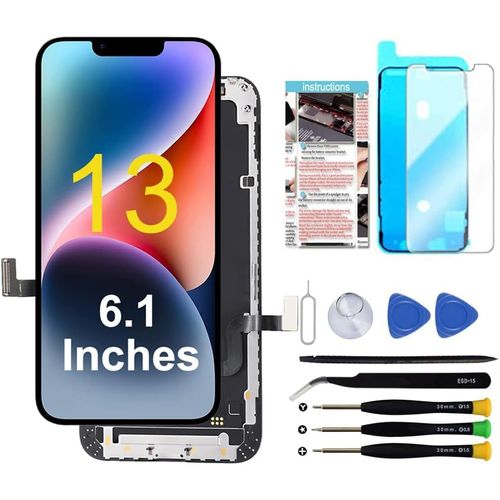 Kalanka-Écran Pour Iphone 13 6,1 Pouces,Lcd Display Pour Iphone 13 Ecran Tactile Digitizer Assembly Avec Kit De Réparation Complet + Protecteur D'écran,Modèle A2482,A2631,A2633,A2634,A2635