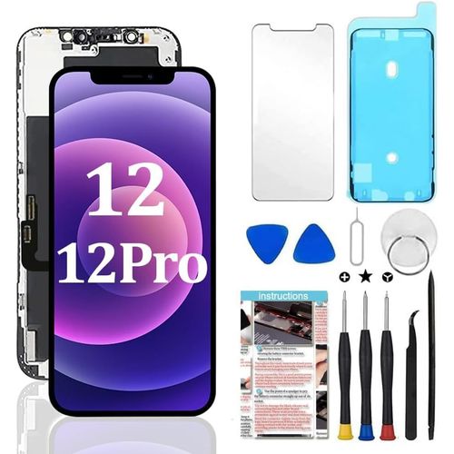 Kalanka-Écran Pour Iphone 12/12 Pro 6,1"",Pour Iphone 12/12 Pro Lcd Display Écran Tactile Digitizer Assembly Avec Kit De Réparation Complet + Protecteur D'écran