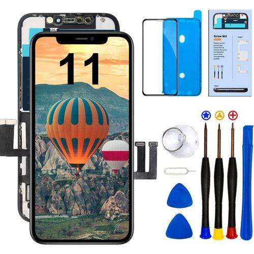 Kalanka-Écran Tactile De Rechange Pour Iphone 11 D'écran Lcd 6,1""(Noir) Iphone 11 Ecran Tactile Digitizer Assembly +Kit De Réparation Complet Modèle: A2111, A2223, A2221