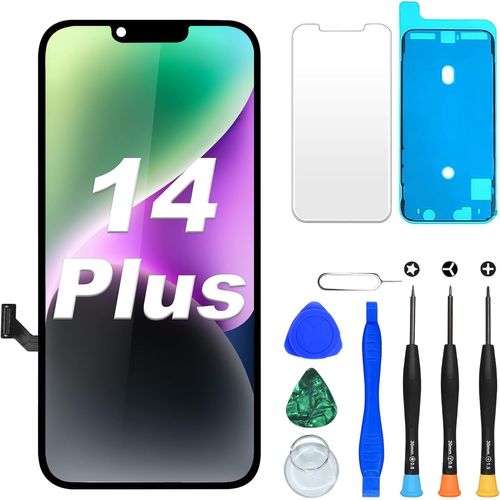 Kalanka-Écran Pour Iphone 14 Plus Lcd, 6,7 Pouces Fhd 3d Touch Display, True Tone Face Id Écran De Remplacement Avec Kit De Réparation (Modèles : A2632, A2885, A2886, A2887, A2896)