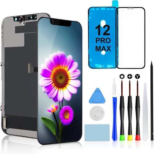 Kalanka-Fhd Écran Pour Iphone 12 Pro Max - 6,7 Pouces Affichage Lcd Full Hd, Ensemble D`Assemblage Du Touch Digitizer Avec Outils De Réparation Et Protecteur En Verre Trempé