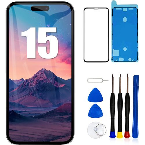 Kalanka-Pour Iphone 15 Remplacement De L'écran Lcd 6,1 Pouces Assemblage Du Numériseur De L'écran Écran Tactile,Avec Outil De Réparation De L'assemblage Du Cadre