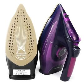 Fer à Vapeur Repasser 2400W Sans fil 5 Vitesse Réglable Anti-goutte Anti-calcaire EU Plug Violet