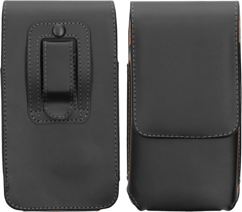 Étui de Ceinture 15,2 x 8 cm pour Téléphone Portable-Étui Ceinture Universel Simili Cuir-Sacoche Smartphone avec Crochet-Noir