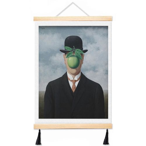 Suspension pour affiche en toile avec cadre Art vintage de René Magritte 40x50cm murale avec pompons cadeaux de No¿