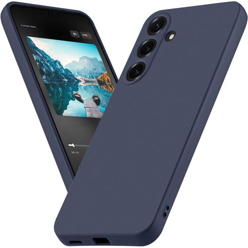 Kalanka-Coque Pour Samsung S25 Plus, Mince Souple Silicone Étui Housse, Protection Contre Les Chocs De La Chute, Slim Cas De Choc Pour Samsung Galaxy S25 Plus, Bleu Foncé