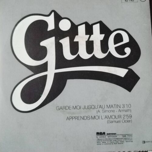 Sp Gitte "Garde Moi Jusqu'au Matin"