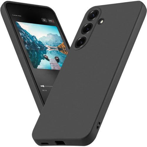 Kalanka-Coque Pour Samsung S25 Plus, Mince Souple Silicone Étui Housse, Protection Contre Les Chocs De La Chute, Slim Cas De Choc Pour Samsung Galaxy S25 Plus, Noir
