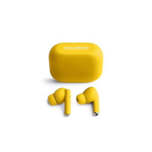 FOREVER COLORUM TWS Ecouteurs Bluetooth sans Fil Jaune - Écouteurs Basses Puissantes - Ecouteur Bluetooth avec Microphone - Port USB-C pour Charge Rapide - Écouteur Compatible Android et iOS