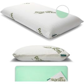 Oreiller Ergonomique Cervical 71x41 Cm, Hauteur 12 Cm, Oreiller Memoire Forme À L'aloe Vera | Made In Italy 