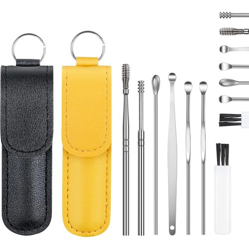 Kalanka-Nettoyeur D'oreille,2 Set 7 In 1 Nettoyant Oreille Cire D'oreille Remover,Ear Cleaner,Ear Cleaner,Kit De Cire D'oreille Doux Pour Adulte Et Enfant 
