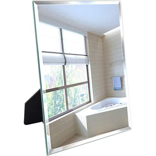 Black Portable Makeup Mirror With Stand, Dressing Table, Desk, Travel - For Furniture - 33 X 27 Cm