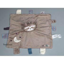 Doudou raton laveur plat gris Obaïbi