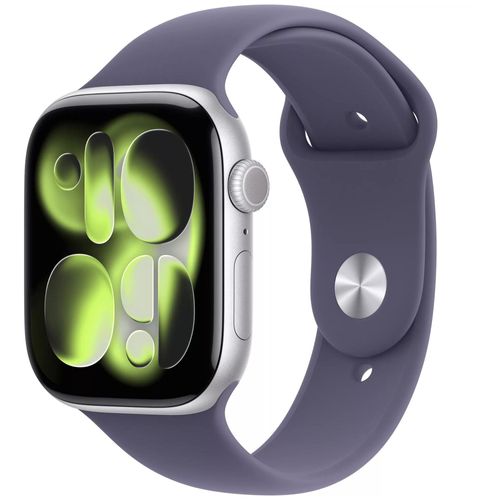 Apple Watch Series 11 - 46 mm - Aluminium Argent / Violet - M/L - Cellular