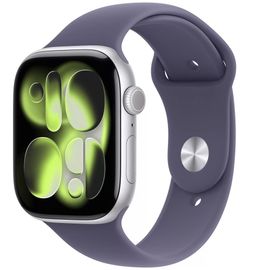 Apple Watch Series 11 GPS + Cellular 46mm Boitier en Aluminium Argent avec Bracelet Sport Brume Violette S/M