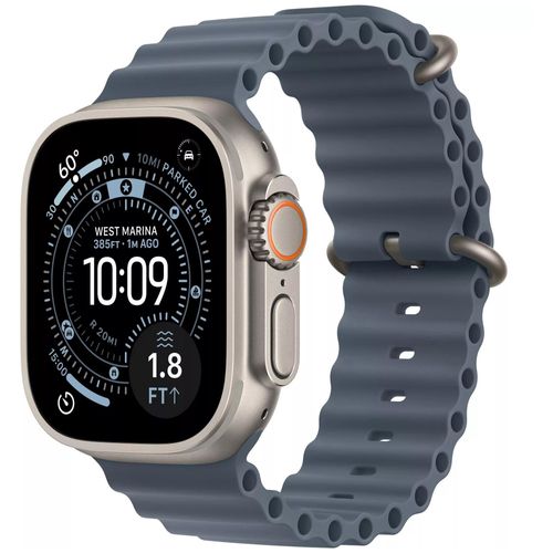 Apple Watch Ultra 3 - 49 mm - Titane Naturel / Bracelet Océan Bleu - Cellular