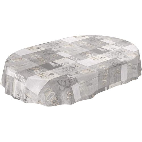 Kalanka-Nappe En Toile Cirée Lavable, Style Industriel, Moderne, Aspect Usé, Industriel, Ovale, 180 X 140 Cm