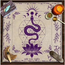 Sjzg-Nappe De Tarot Cartes De Tarot Nappe Lune Phases Fleurs Couverture Autel Spirituel Autel Tarot Tissu Sorcellerie Astrologie Nappe Carrée Tapisserie Nappe Céleste Style 2 49 X 49 Cm