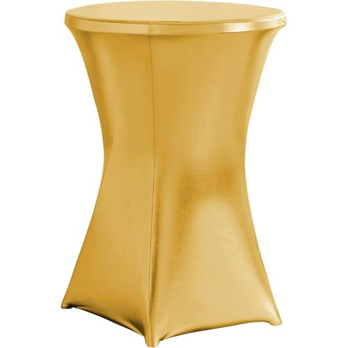 Sjzg-Housse Extensible En Élasthanne Pour Table De Bistrot, Cocktail - Pour Table De Bar, Mariage Pour Table De Bistrot, Cocktail (Doré Métallisé, 1er Set - Ø 60-65 Cm)