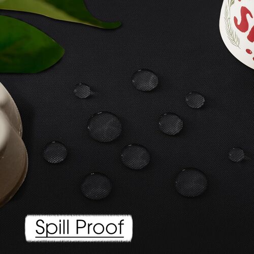 Nappe Noire Rectangulaire - Nappe 140x200 Cm De Table Etanche Imperméable Anti Taches Toile Cirée Tissu Uni Polyester Pour Cuisine/Salle À Manger/Exterieur