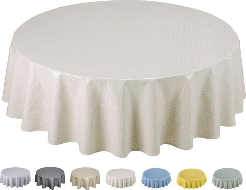 Sjzg-Nappe Toile Cirée Pvc Ronde 160 Cm Beige