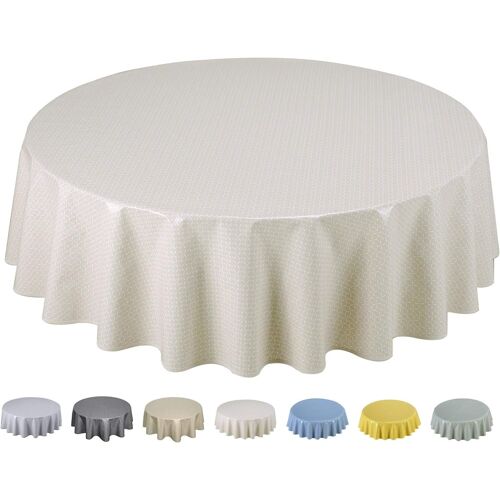 Sjzg-Nappe Toile Cirée Pvc Ronde 160 Cm Beige