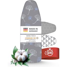 SJZG-Housse Table À Repasser 140X40 Pour Centrale Vapeur - Fabriqué En Allemagne Avec Bande Élastique Resserrable, Thermo Reflect, Épaisse Mousse Et Molleton (Xl)