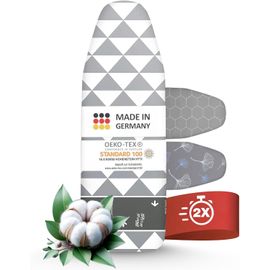 SJZG-Housse Table À Repasser 110X30 Pour Centrale Vapeur Avec Bande Élastique Resserrable - Fabriqué En Allemagne Avec Zone High-Speed, Thermo Reflect, Épaisse Mousse Et Molleton (S)