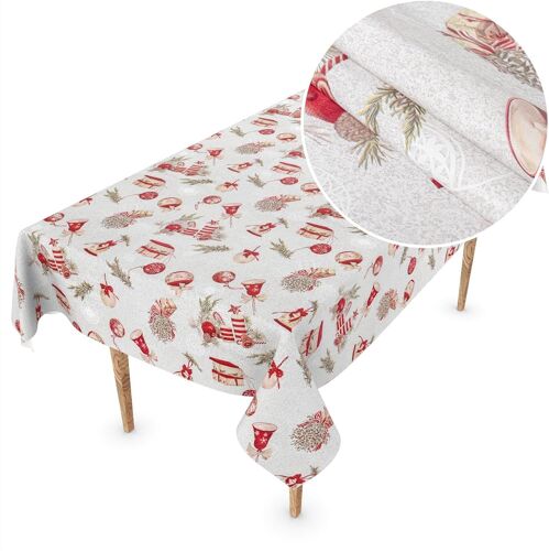 Sjzg-Nappe En Toile Cirée - Lavable - Décoration De Noël - 140 X 140 Cm
