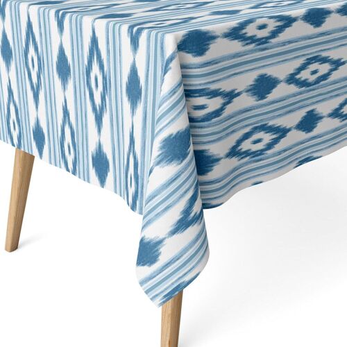 Sjzg-Nappe Anti-Taches Pour Table Rectangulaire Taille 180 X 140 Cm - Nappe Anti-Taches Au Toucher Extra Douce Et Imperméable, Couleur Bleu Ciel