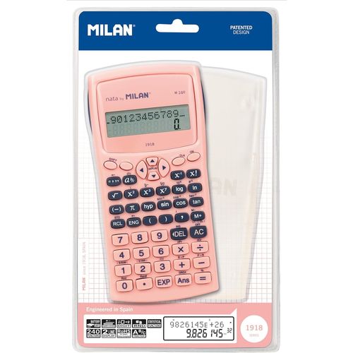 TEPPD-® Blister Calculatrice Scientifique M240 Série 1918, Rose
