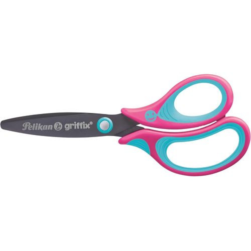 Teppd-Griffix 819121 Ciseaux D'écolier Ronds Pour Droitier Rose Avec Lame Ronde Et Zone De Préhension Ergonomique