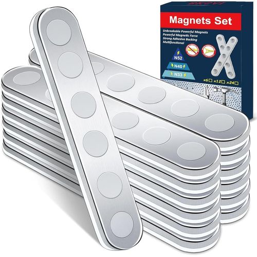 Teppd-Aimant Puissant Autocollant Aimants Incassable Aimants Neodyme Adhesif Plat Magnetique Bande 58x10x2mm Pour Tableau Blanc Interactif, Images, Décoration, Frigo Cuisine Et Maison (6pcs)