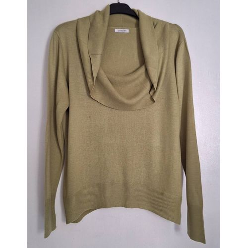 Pull Vert Uni À Col Plongeant