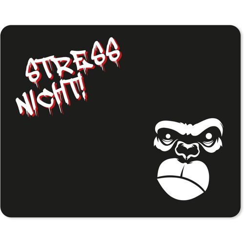 JGD-Tapis de souris avec citation de bureau Gorilla Stress Nicht Motif I 24 x 19 cm I Tapis de souris de taille standard I Antidérapant I Drôle I dv_1526