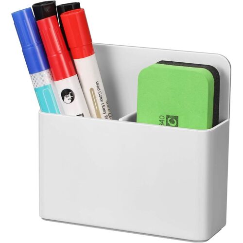 Kalanka-Porte Marqueur Magnétique, Boîte De Rangement Magnétique Support De Crayon Pour Tableau Blanc, Fournitures Scolaires, Réfrigérateur, Bureau, Casier Et Surface Magnétique, Blanc