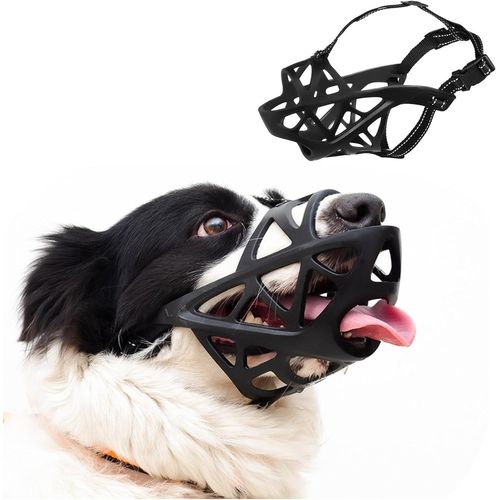 Pata-Muselière Pour Chien,Réglable Museau De Chien Avec Bande Réfléchissante,Mieux Prévenir Les Morsures, Mâcher Et Aboyer Museau,Muselière Pour Petits Chiens,Pour Moyens Et Grands Chiens