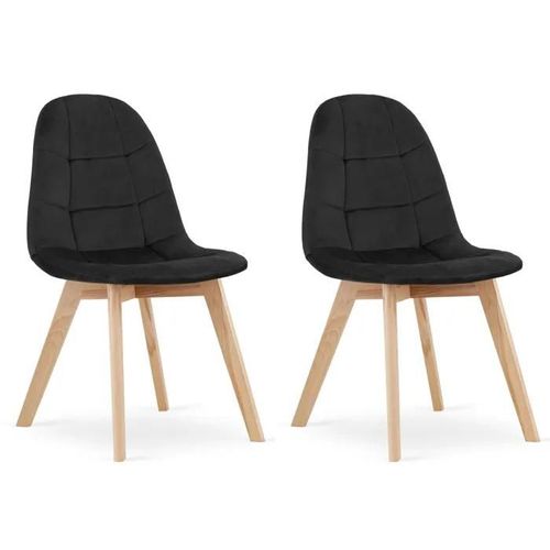 Chaise Komodee Sorano - 2 Pieces - Noir - Tapisser En Velours 54 X 45 X 82 Cm