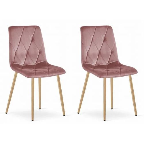 Chaise Komodee Bosa - 2 Pieces - Rose Pieds En Métal 40 X 44 X 89 Cm