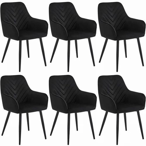 Chaise Komodee Nemi - 6 Pieces - Noir - Tapisser En Velours 61 X 54 X 84 Cm