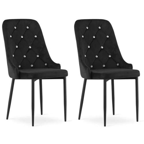 Chaise Komodee Amorosi - 2 Pieces - Noir - Tapisser En Velours 56 X 48 X 93 Cm