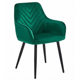 Chaise Komodee Nemi - 1 Pieces - Vert Foncé - Tapisser En Velours 61 X 54 X 84 Cm
