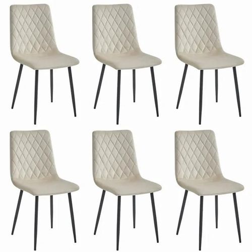 Chaise Komodee Scanno - 6 Pieces - Beige Tapisser En Velours 53 X 45 X 89 Cm