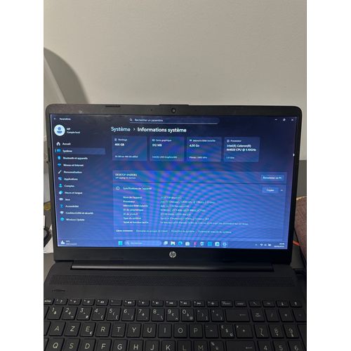 HP Laptop 15-dw1xxx - 15" lntel Celeron N4020 - 1.1 Ghz - Ram 4 Go - DD 450 Go
