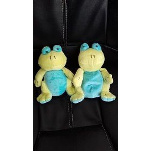 Fabio Lucci - Lot De 2 Doudous  Grenouille Verte Et Bleue