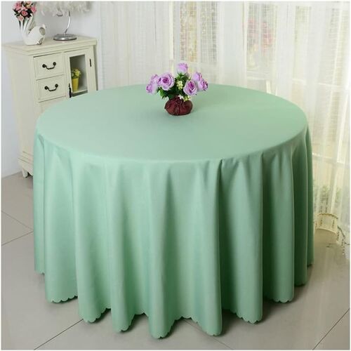 Sjzg-Nappe Ronde Maison Hôtel Jupe De Table De Banquet Couleur Vert Pois 180cm De Diamètre