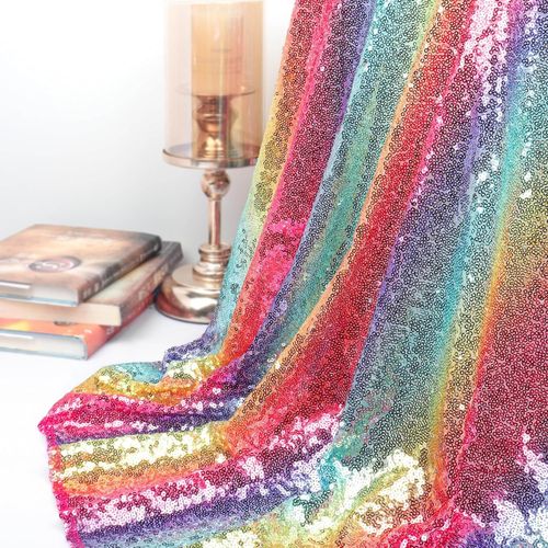 2meter Sequin Tissu Arc-En-Ciel Tissu Par Le Yard 3mm Memaid Multicolore Tissu Séquence De Matériaux Sfor Party Wedding Diy